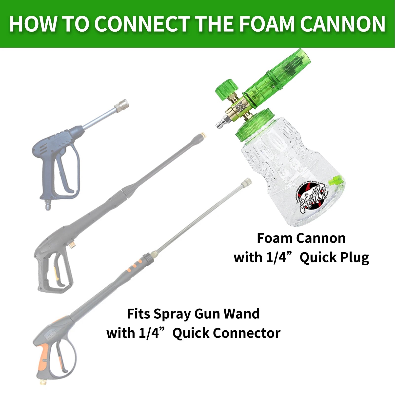 Green Aluminum Foam Lance Car Wash