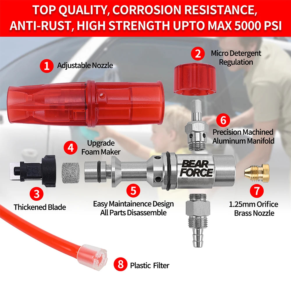 Red Aluminum Foam Lance Car Wash