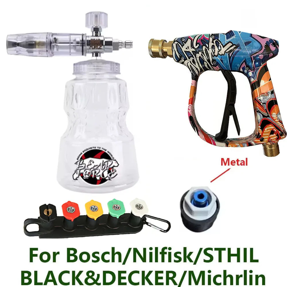 Blue Graffiti Style High Pressure Gun