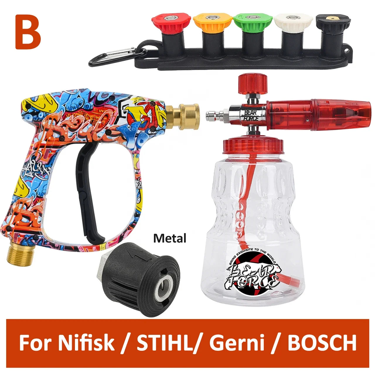 Graffiti Pressure Washer Gun Kit for Car Cleaning