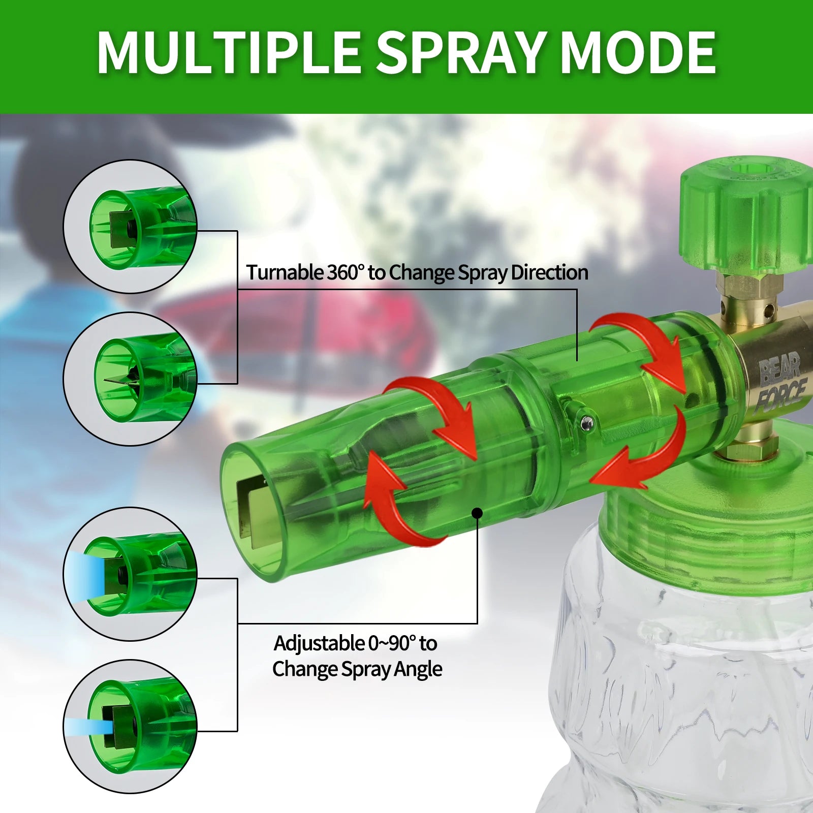 Green Aluminum Foam Lance Car Wash