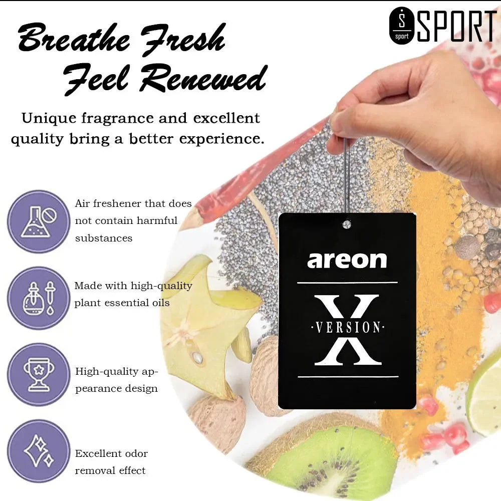 X Version Car Air Refresher Natural Tea Paper Interior Hanging